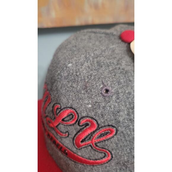 Vintage Starter UNLV Runnin' Rebels Snapback Hat 100% Wool Gray Red NWT Made DR - Picture 3 of 14